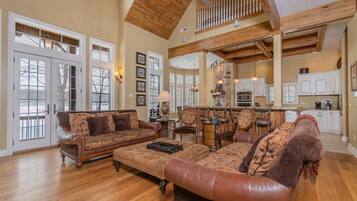 House, Multiple Beds, Hot Tub | Living room | TV, fireplace, DVD player