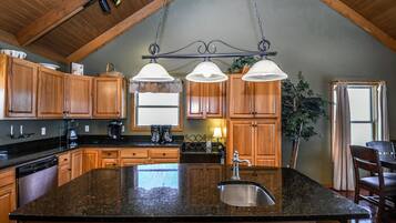 House, Multiple Beds, Hot Tub | Private kitchen | Coffee/tea maker, fridge, microwave, oven