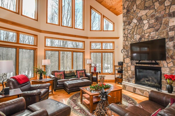 Talo, useita sänkyjä, poreamme | Olohuone | Televisio, takka