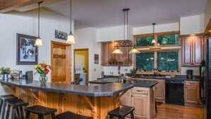 House, Multiple Beds, Hot Tub | Private kitchen | Coffee/tea maker, fridge, microwave, oven - Wispering Woods 4 Bedroom House (McHenry)