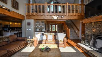 House, Multiple Beds, Hot Tub | Living room | TV, fireplace, DVD player