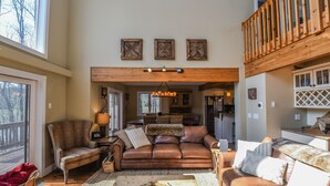 Ferienhaus, Mehrere Betten, Whirlpool | Wohnzimmer