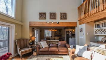 House, Multiple Beds, Hot Tub | Living room | TV, fireplace, DVD player