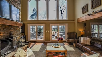 House, Multiple Beds, Hot Tub | Living room | TV, fireplace, DVD player