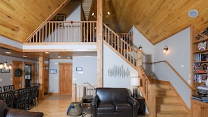 House, Multiple Beds, Hot Tub | Living room - Wispering Heights 4 Bedroom House (McHenry)