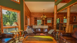 House, Multiple Beds, Hot Tub | Living room - Cozy Bear Chalet 4 Bedroom House (McHenry)