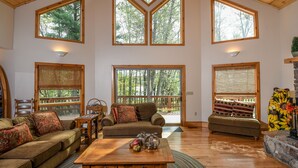 Ferienhaus, Mehrere Betten, Whirlpool | Wohnzimmer