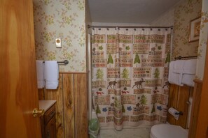 Ferienhaus, Mehrere Betten, Kamin | Badezimmer | Handtücher
