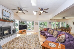 House, Multiple Beds, Fireplace | View from room