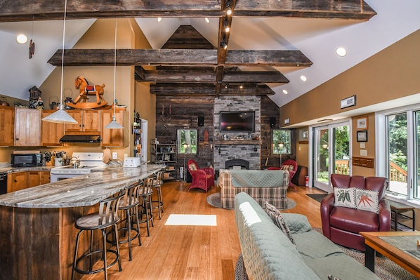 House, Multiple Beds, Hot Tub | Living room | TV, fireplace, DVD player - Glen Clova 4 Bedroom House (Swanton)