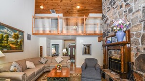 House, Multiple Beds, Fireplace | Living room - La Dolce Vita 6 Bedroom House (Swanton)