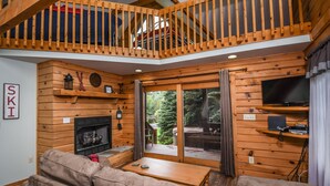 House, Multiple Beds, Hot Tub | Living room | TV, fireplace, DVD player - Ursa Minor - Two Bedroom House (Swanton)