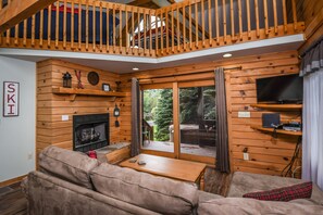 House, Multiple Beds, Hot Tub | Living room | TV, fireplace, DVD player - Ursa Minor - Two Bedroom House (Swanton)