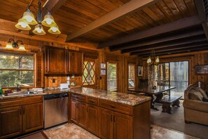House, Multiple Beds, Hot Tub | Private kitchen