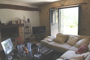Smart TV, fireplace, video games, foosball