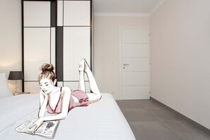 2 slaapkamers, een strijkplank/strijkijzer, wifi, beddengoed