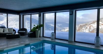 Chalet d'exception avec piscine intérieure sauna jardin dans village de Ventron