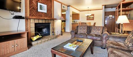 TV, fireplace, DVD player