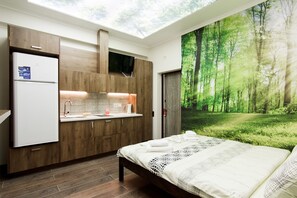 标准公寓, 无烟房 | 私人简易厨房 | 冰箱、微波炉、炉灶、电热水壶