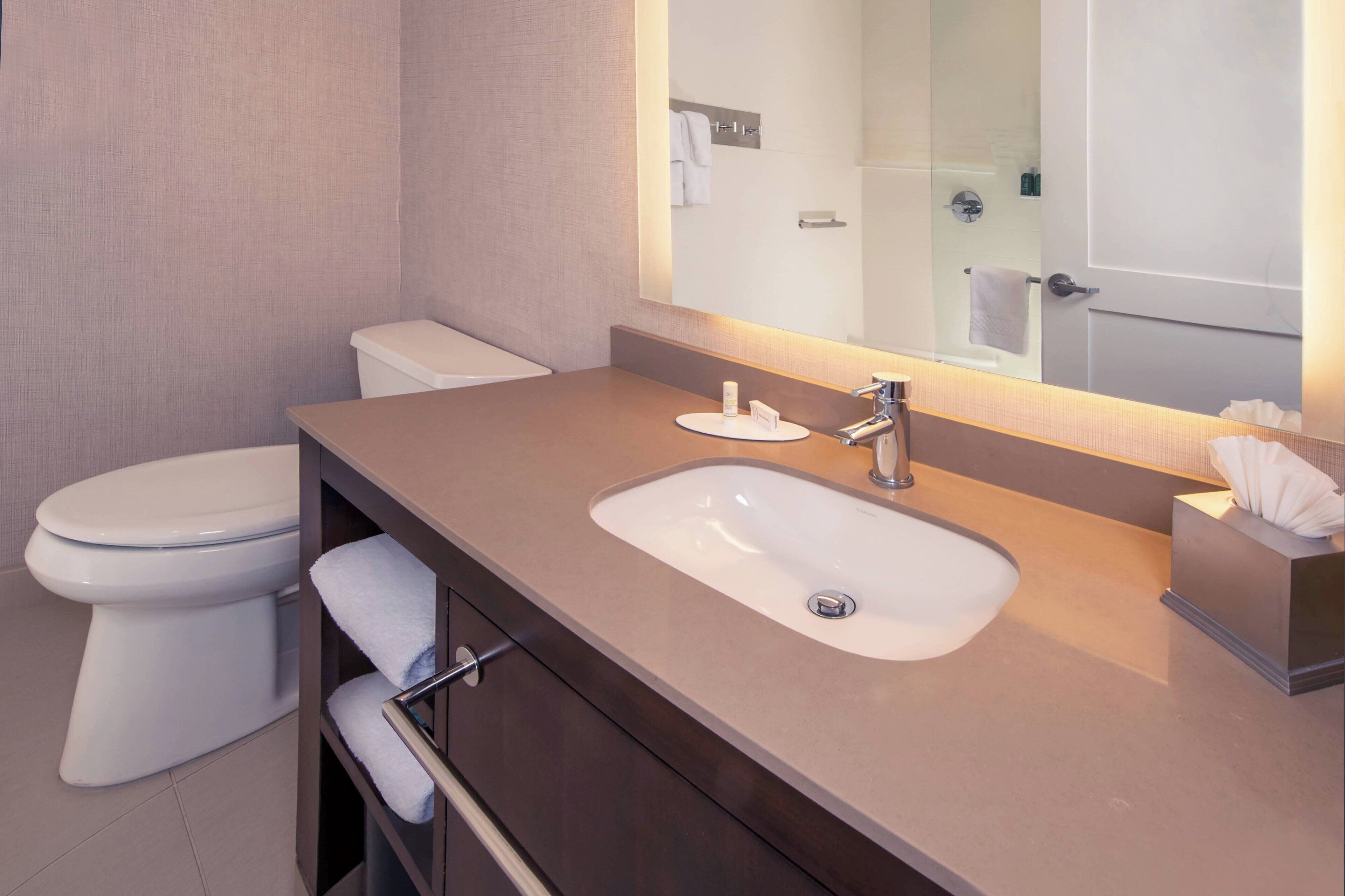 free toiletries, hair dryer, towels