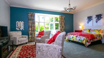 Individually decorated, individually furnished, desk, iron/ironing board