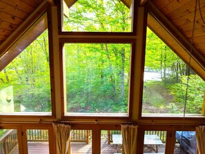 Interior - 3BR Riverfront Log Home with Steam Sauna, Soaring Glass Wall & Private Forest (Cummington)