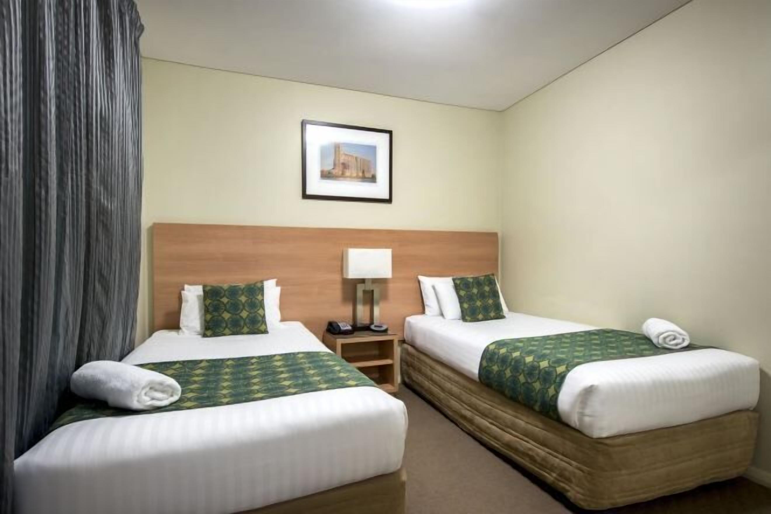 Desk, blackout curtains, soundproofing, iron/ironing board