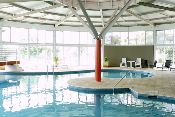 Indoor pool, open 7:00 AM to 8:00 PM, sun loungers