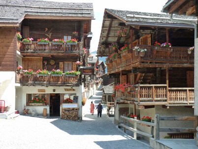 SaintJean/Grimentz (magic pass): Apartment overlooking the snow-covered 4000s