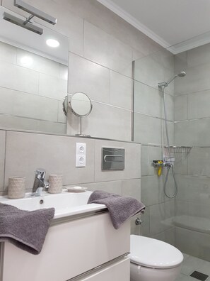 Hair dryer, towels