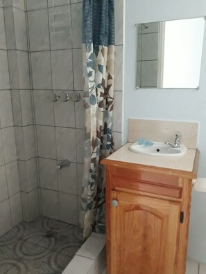 Serviettes fournies, savon, shampooing, papier de toilette