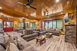 Smart TV, fireplace, video games