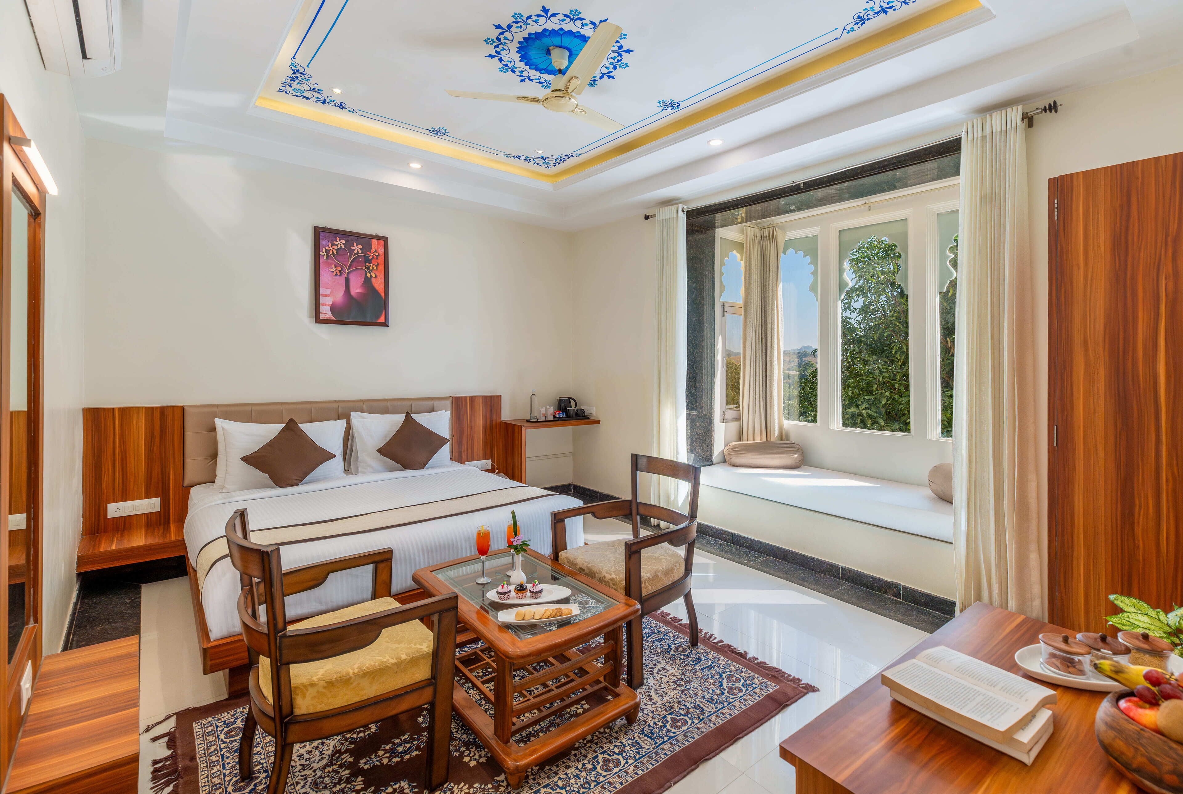 Dobbeltrom – deluxe, 1 kingsize-seng, ikke-røyk, fjellutsikt | 1 soverom, italienske Frette-laken og sengetøy av topp kvalitet