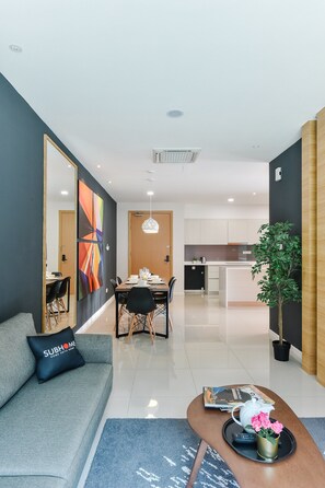 Suite, 3 Bedrooms | Living room | LCD TV - Suasana Suites by Subhome (Johor Bahru)