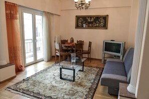 Apartment | Living area | 35-inch flat-screen TV with satellite channels, TV - Cozy & Spacious Apartment in Central (Athens)