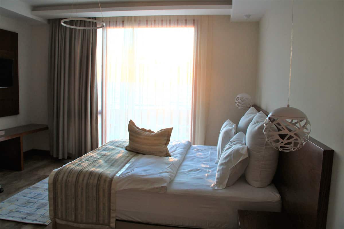 deluxe suite, city view | 1 bedroom, minibar, in-room safe, individually decorated
