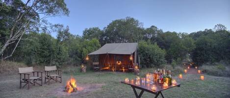 Outdoor banquet area