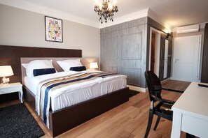 Premium bedding, memory foam beds, in-room safe, desk