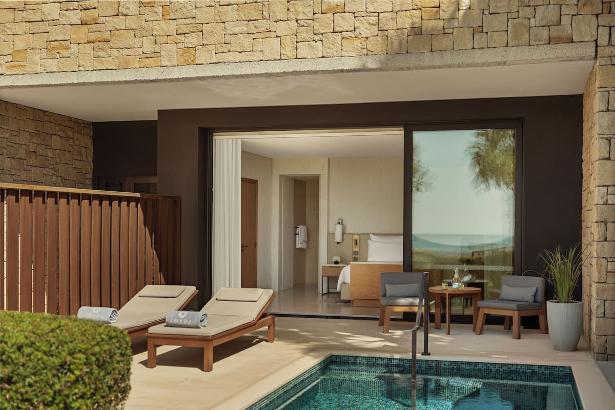 Seafront Cabana with Private Pool | ミニバー、セーフティボックス (室内)、遮光カーテン、防音設備
