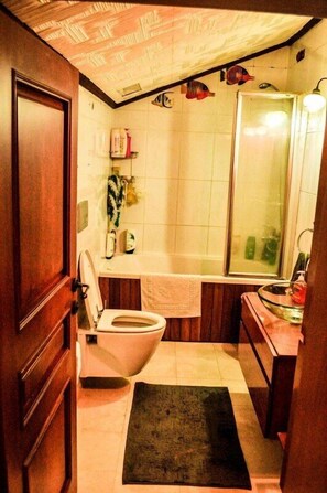 Villa | Bathroom | Shower, hair dryer, towels