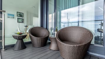 Luksusleilighet, 2 soverom, sjøutsikt (near beach and city center) | Terrasse/patio