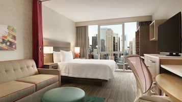 Premium bedding, down duvets, Select Comfort beds, desk