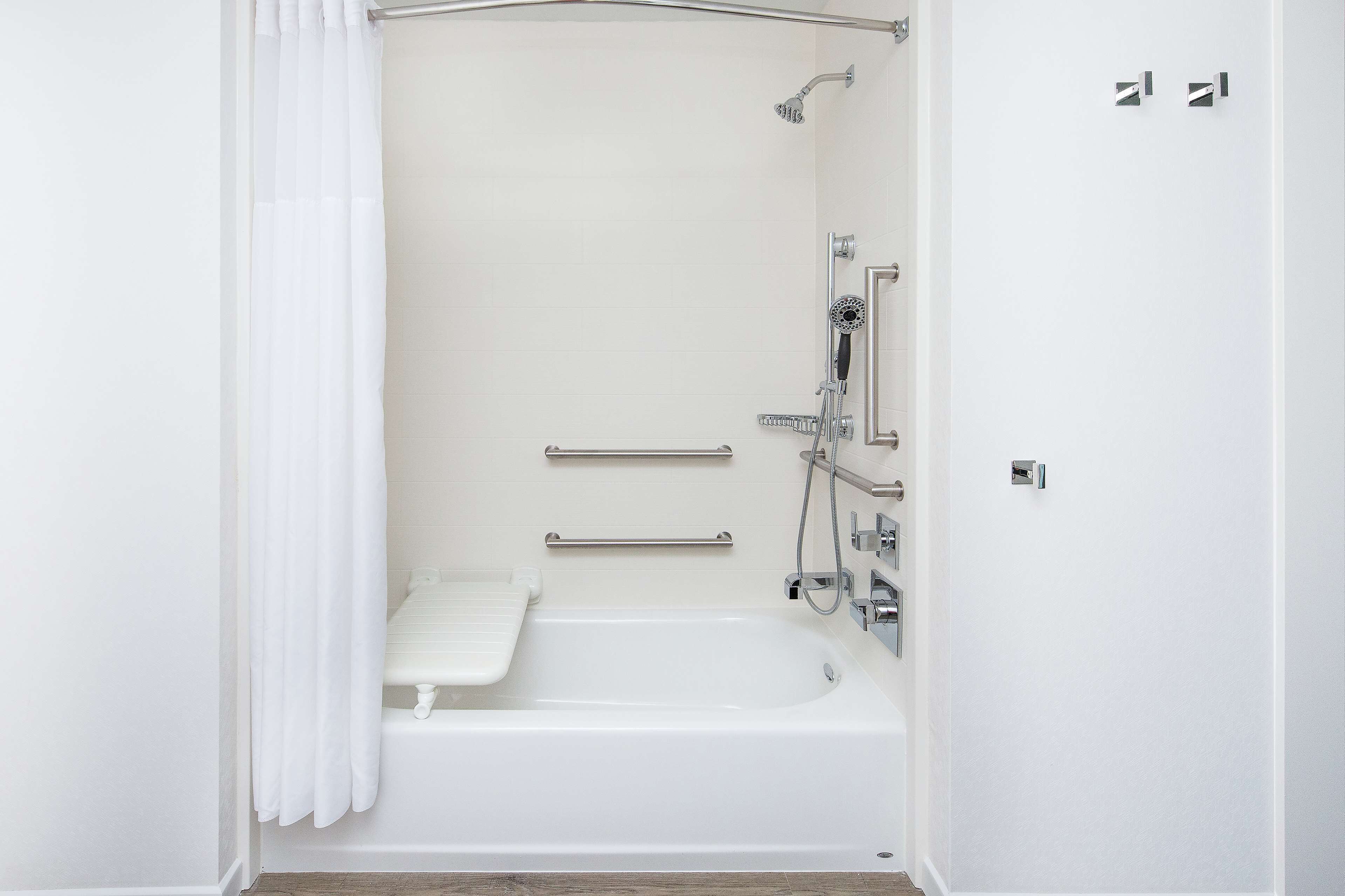 shower, eco-friendly toiletries, hair dryer, towels