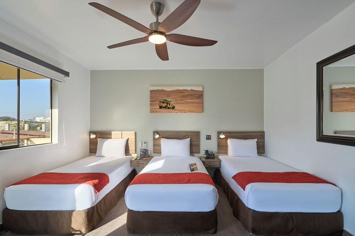 Habitación triple superior | Ropa de cama de alta calidad, edredones de plumas, escritorio