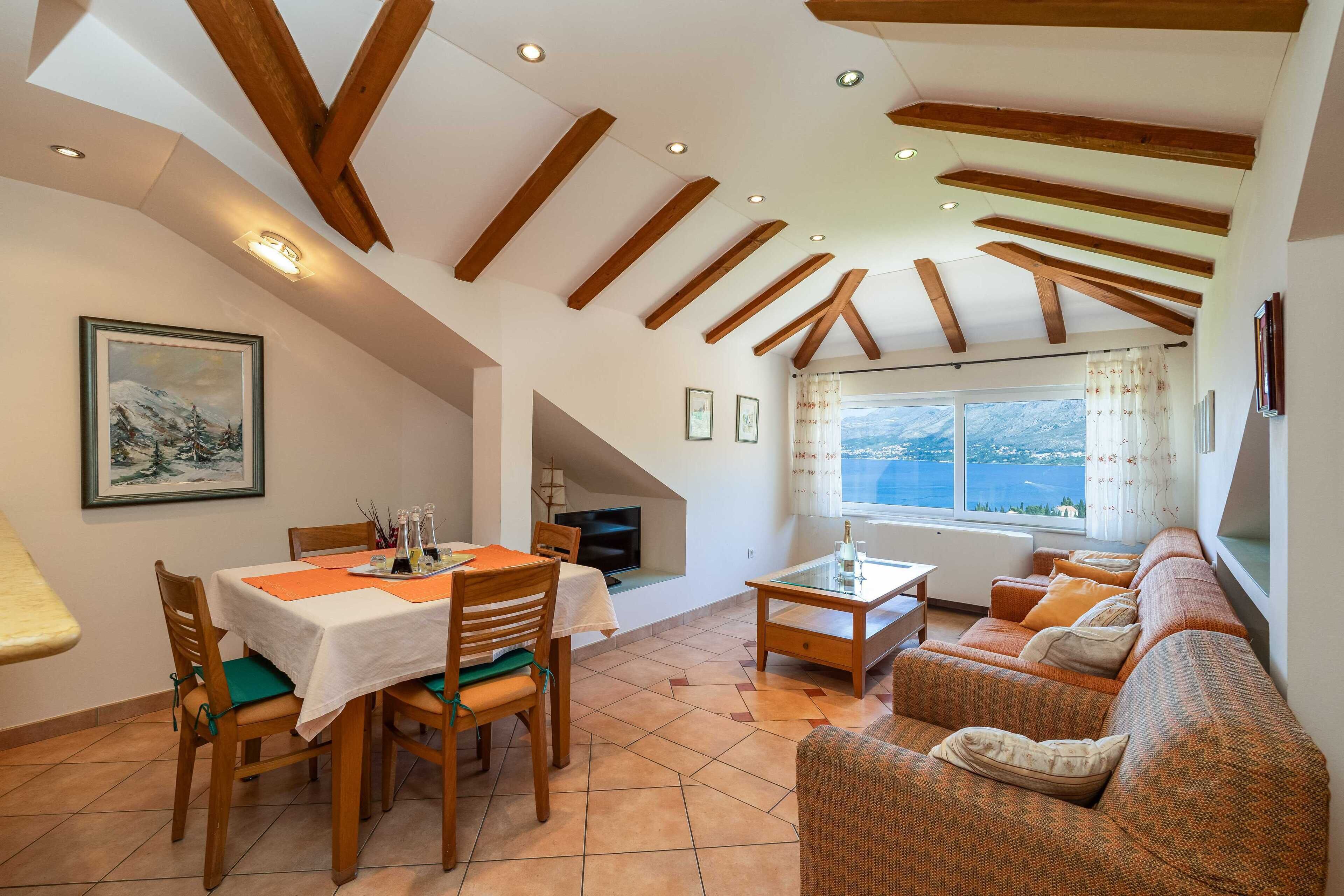 Apartment (Villa Alegria Cavtat - Comfort Two Be) | Living room | Flat-screen TV