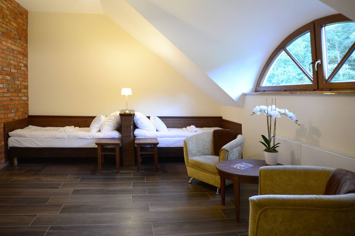 basic quadruple room, multiple beds, non smoking, garden view | premium bedding, memory-foam beds, desk, blackout curtains