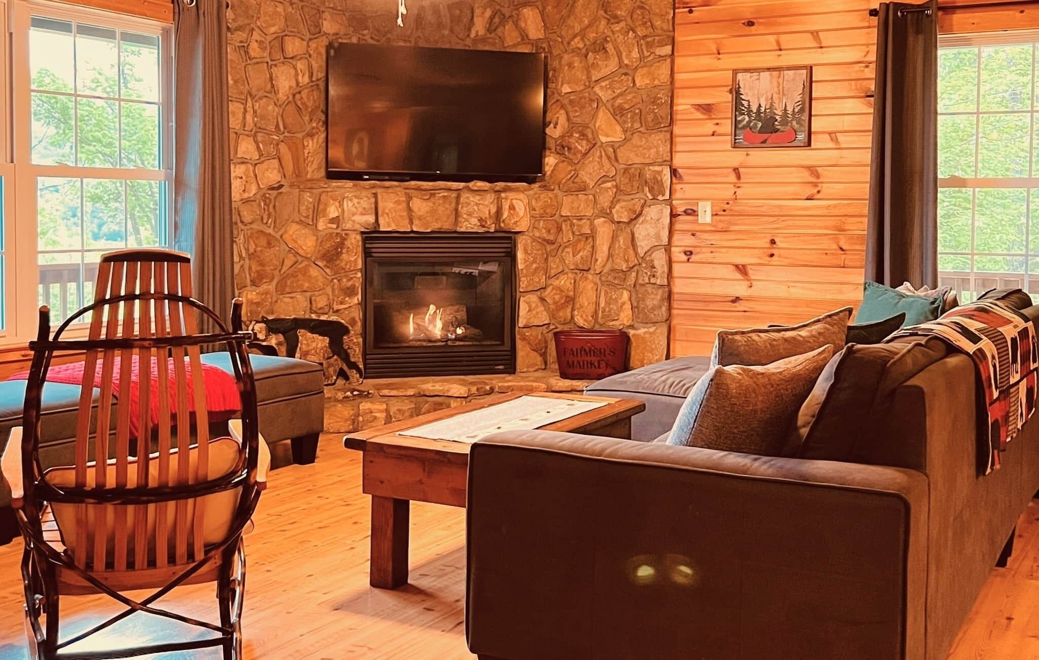 Fireplace, DVD player