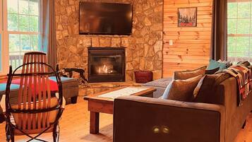 Fireplace, DVD player