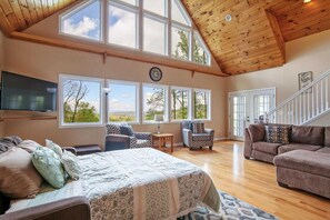 Smart TV, fireplace, video game console, offices