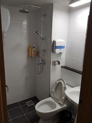 Shared Dormitory, Men only (2 persons) | Bathroom | Shower, free toiletries, hair dryer, slippers